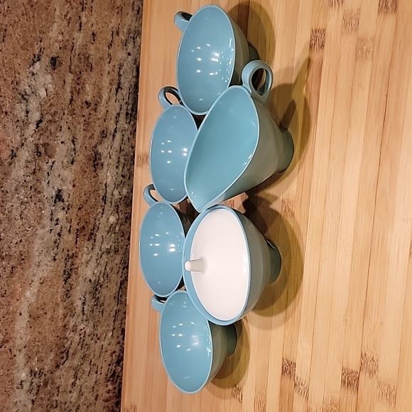 Vintage Boontonware Melamine Melmac Turquoise set - Picture 2 of 5